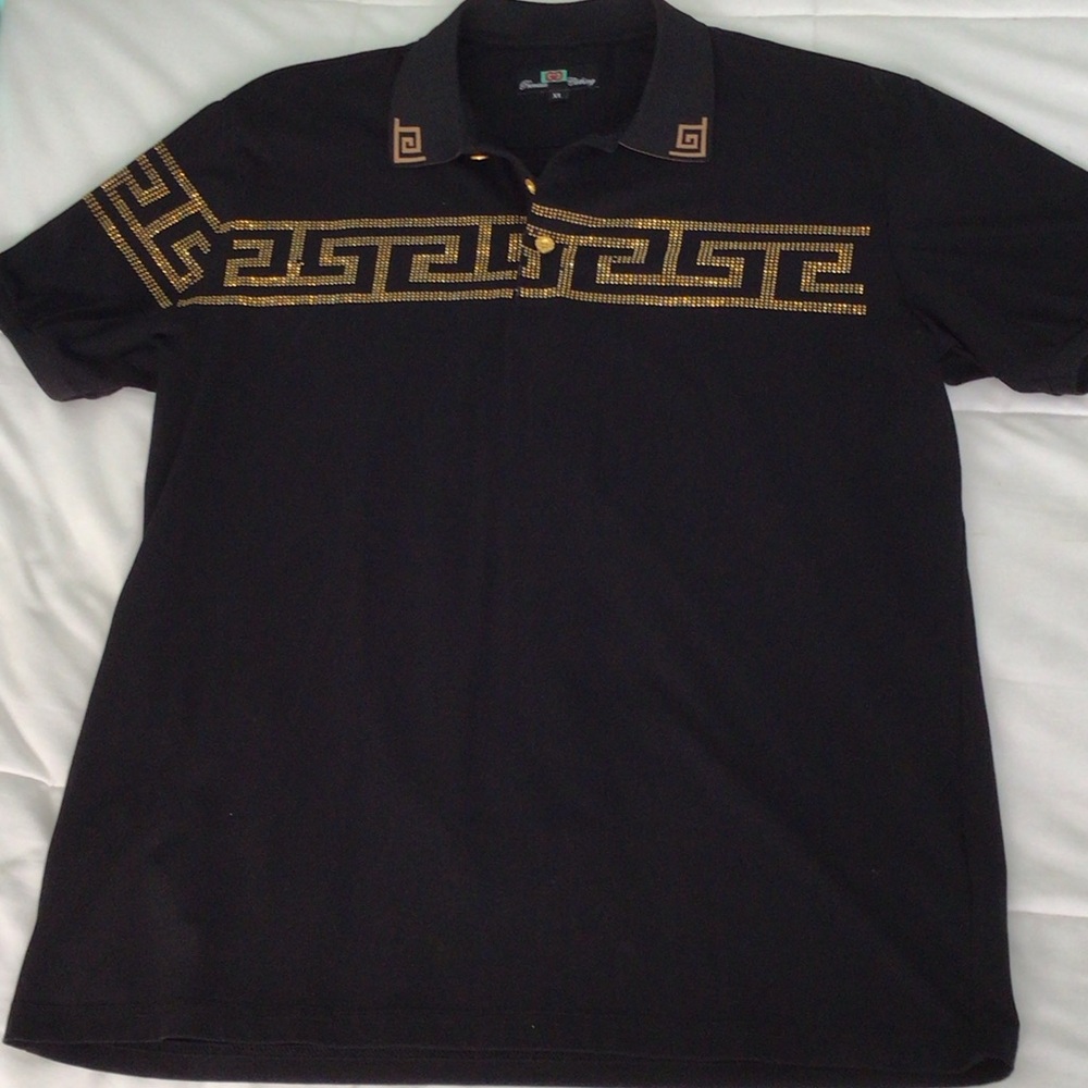 Premium Quality - Men's Black and Gold SS Polo Shirt
